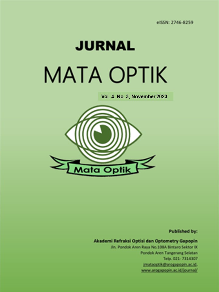 					View Vol. 4 No. 3 (2023): Jurnal Mata Optik
				